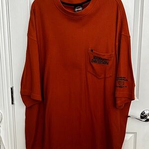 Harley-Davidson Men's Orange Pocket T-Shirt
